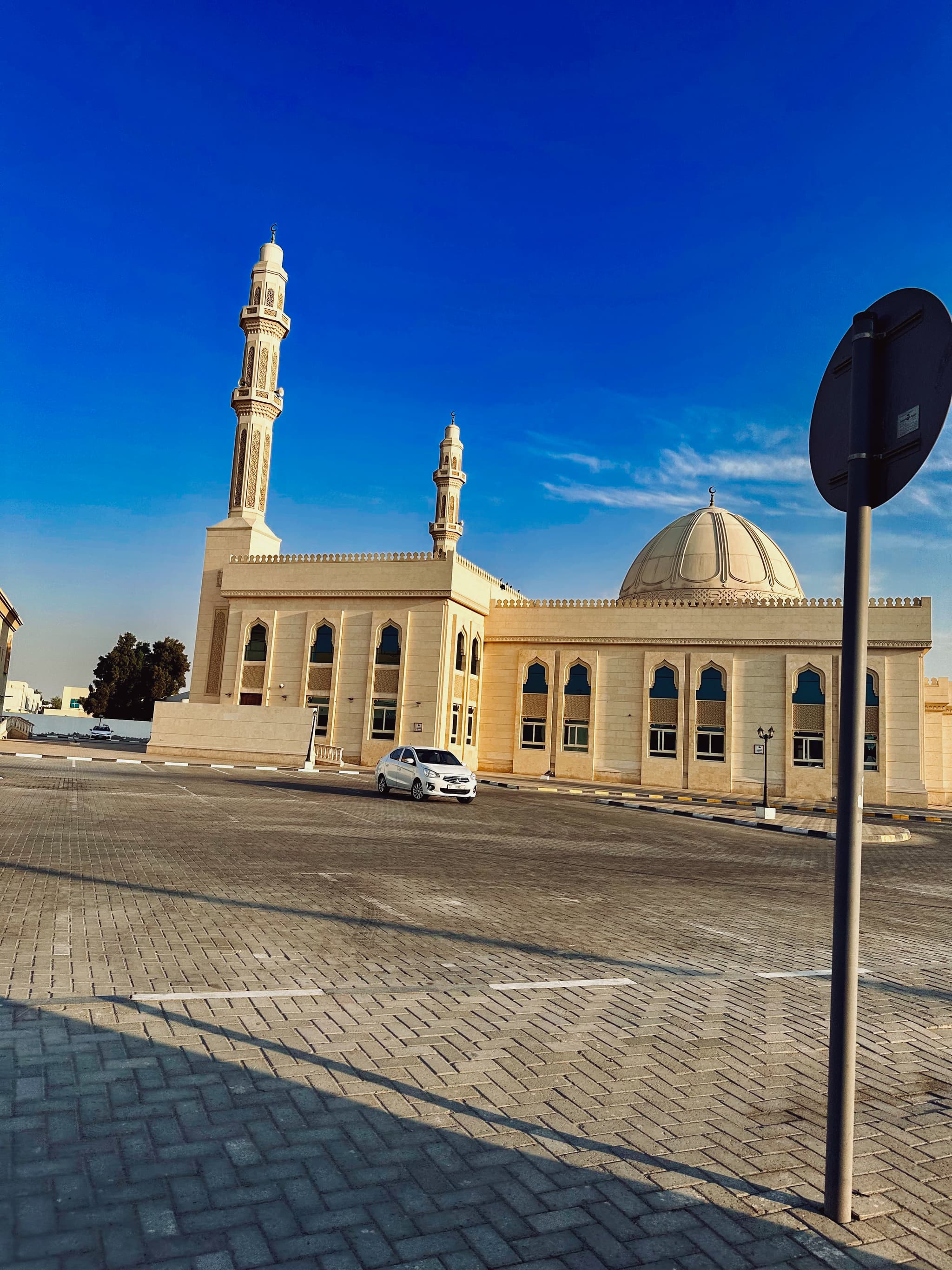 Beautiful mosque under the clear blue sky